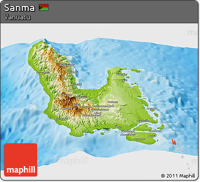 Physical Panoramic Map of Sanma