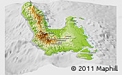 Physical Panoramic Map of Sanma, lighten, desaturated