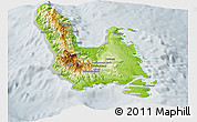 Physical Panoramic Map of Sanma, lighten, semi-desaturated