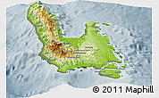 Physical Panoramic Map of Sanma, semi-desaturated