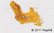 Political Panoramic Map of Sanma, cropped outside
