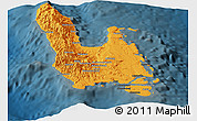 Political Panoramic Map of Sanma, darken