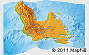 Political Panoramic Map of Sanma, physical outside
