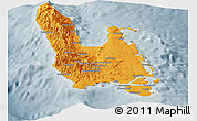 Political Panoramic Map of Sanma, semi-desaturated