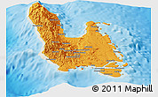 Political Panoramic Map of Sanma, shaded relief outside