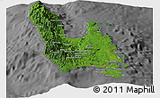 Satellite Panoramic Map of Sanma, desaturated