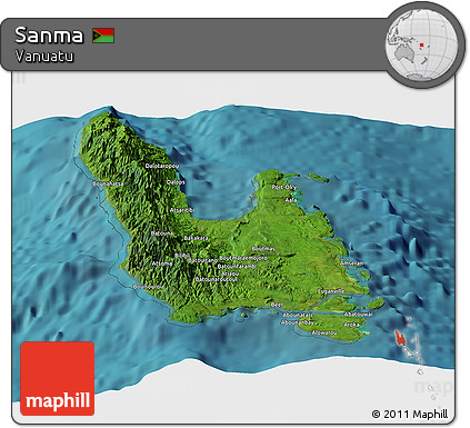 Satellite Panoramic Map of Sanma