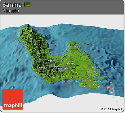 Satellite Panoramic Map of Sanma