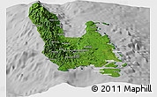 Satellite Panoramic Map of Sanma, lighten, desaturated