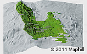 Satellite Panoramic Map of Sanma, lighten, semi-desaturated