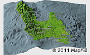 Satellite Panoramic Map of Sanma, semi-desaturated