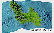 Satellite Panoramic Map of Sanma, single color outside