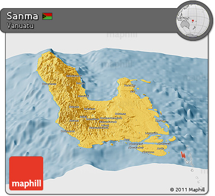 Savanna Style Panoramic Map of Sanma