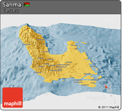 Savanna Style Panoramic Map of Sanma