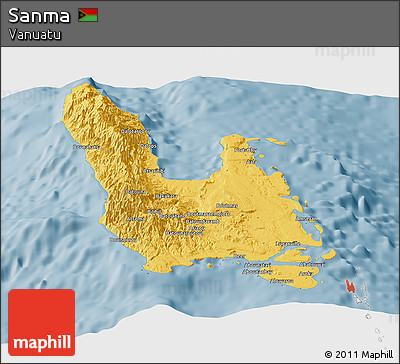 Savanna Style Panoramic Map of Sanma