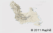 Shaded Relief Panoramic Map of Sanma, cropped outside