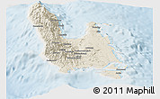 Shaded Relief Panoramic Map of Sanma, lighten