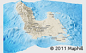 Shaded Relief Panoramic Map of Sanma, political outside