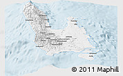 Silver Style Panoramic Map of Sanma, single color outside