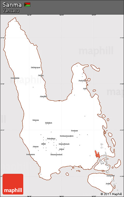 Classic Style Simple Map of Sanma, cropped outside