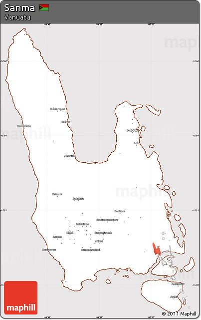 Classic Style Simple Map of Sanma, cropped outside