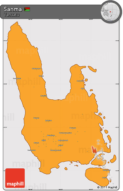 Political Simple Map of Sanma, cropped outside