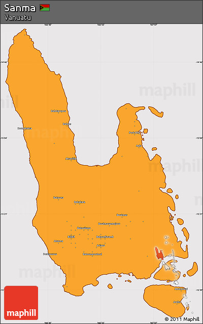 Political Simple Map of Sanma, cropped outside