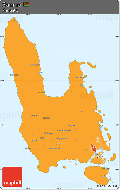 Political Simple Map of Sanma, single color outside