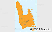 Political Simple Map of Sanma, single color outside