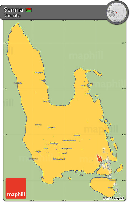 Savanna Style Simple Map of Sanma, cropped outside