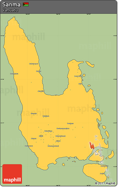 Savanna Style Simple Map of Sanma, cropped outside