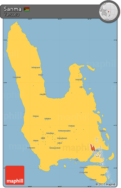 Savanna Style Simple Map of Sanma