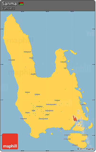 Savanna Style Simple Map of Sanma
