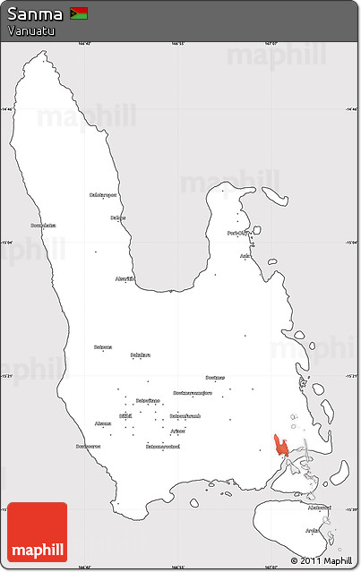 Silver Style Simple Map of Sanma, cropped outside