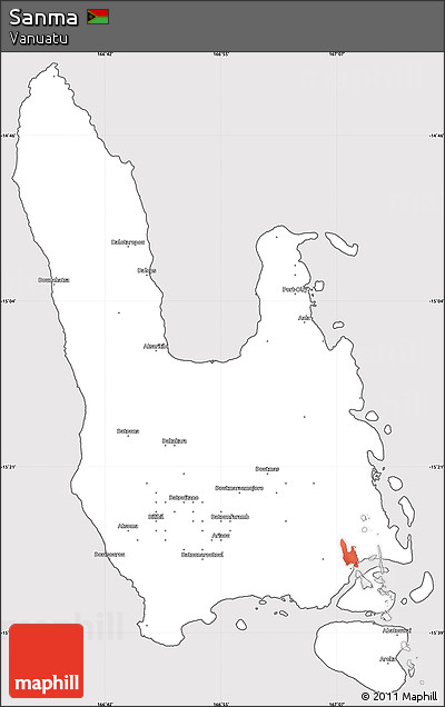 Silver Style Simple Map of Sanma, cropped outside