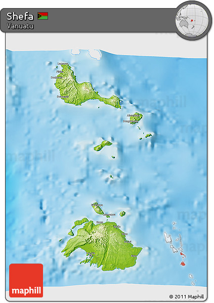 Physical 3D Map of Shefa, single color outside