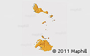 Political 3D Map of Shefa, cropped outside