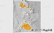 Political 3D Map of Shefa, desaturated