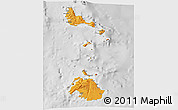 Political 3D Map of Shefa, lighten, desaturated