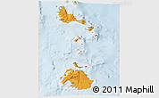 Political 3D Map of Shefa, lighten