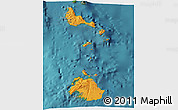 Political 3D Map of Shefa, satellite outside