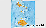 Political 3D Map of Shefa, shaded relief outside