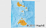 Political 3D Map of Shefa, single color outside