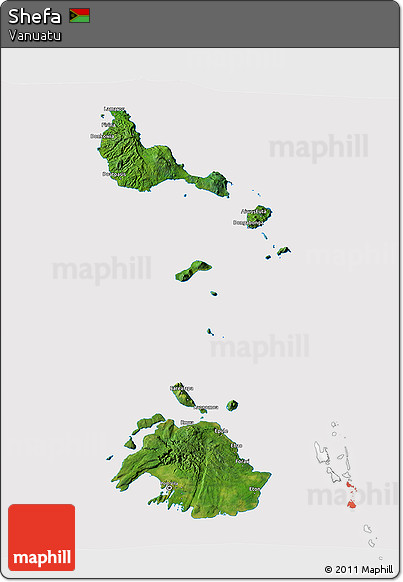 Satellite 3D Map of Shefa, cropped outside