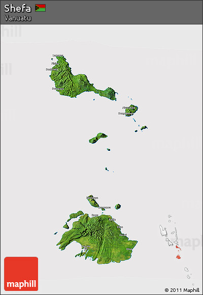 Satellite 3D Map of Shefa, cropped outside