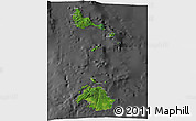 Satellite 3D Map of Shefa, darken, desaturated
