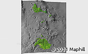 Satellite 3D Map of Shefa, desaturated