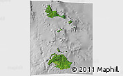Satellite 3D Map of Shefa, lighten, desaturated