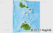 Satellite 3D Map of Shefa, physical outside