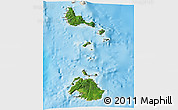 Satellite 3D Map of Shefa, shaded relief outside